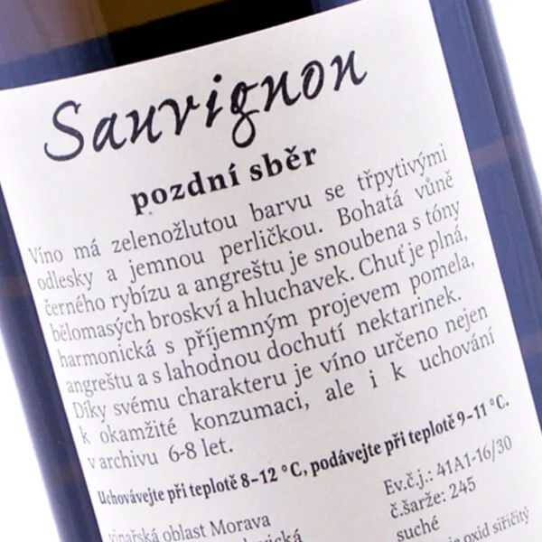 Sauvignon pozdní sběr 2015 (Vinařství Bíza)