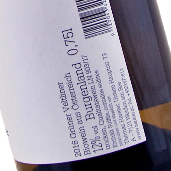 Grüner Veltliner 2016 (Bio Weingut Thomas Hareter)